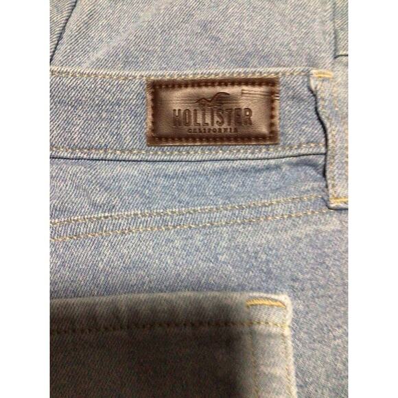 Hollister Ultra High Rise Mom Patchwork Stretch Jeans Women W29xL27 Blue Raw Hem - Picture 4 of 9
